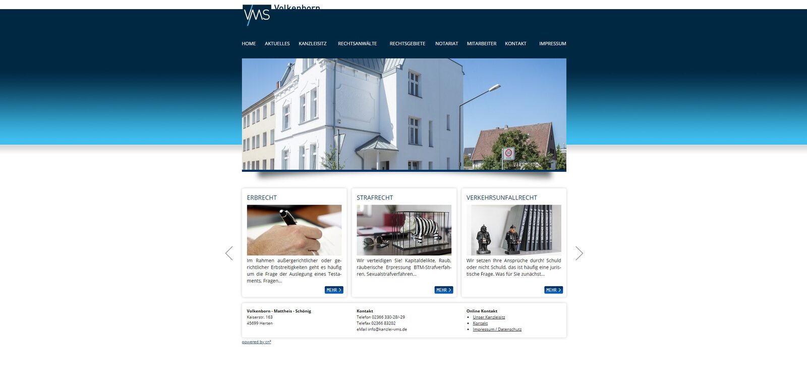 VMS Kanzlei Webseite vor dem Relaunch (2017)